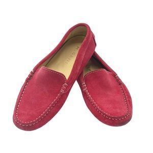 M. Gemi The Felize Sunset Red Suede Driving Mocassin Loafers